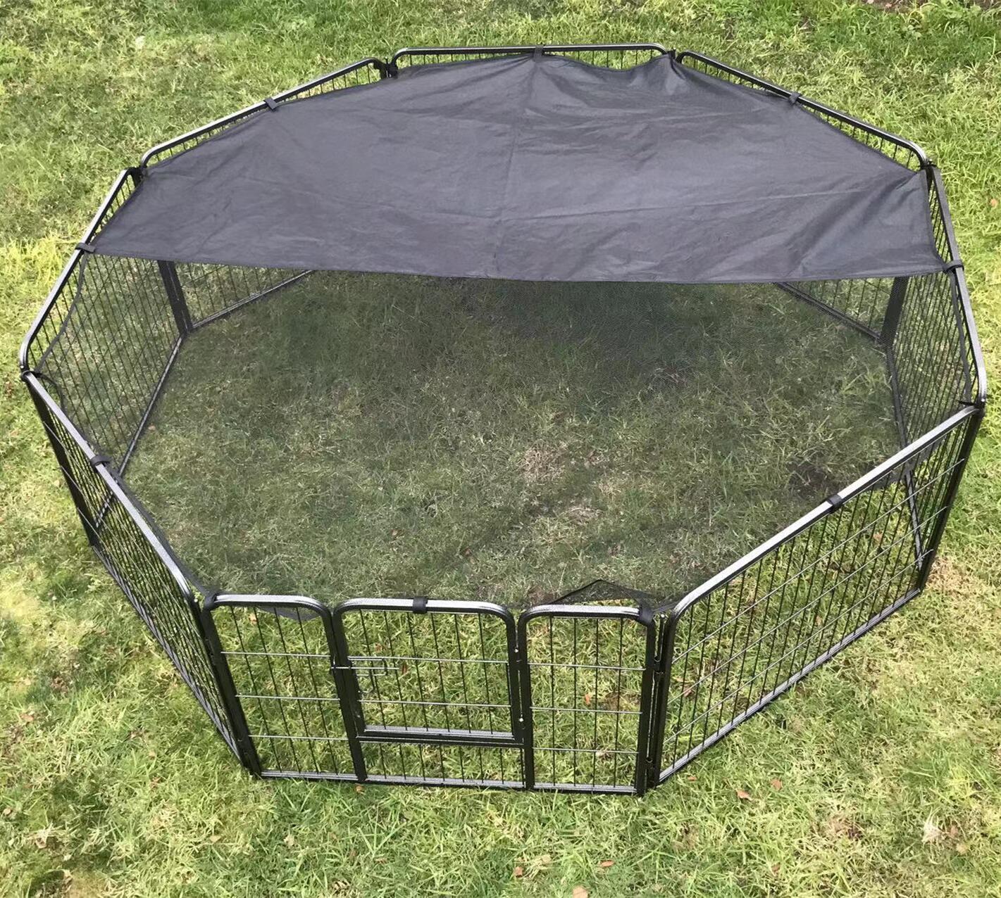 YES4PETS 60 cm Heavy Duty Pet Dog Puppy Cat Rabbit Exercise Playpen Fence With Cover V278-HPL60-BK-COVER