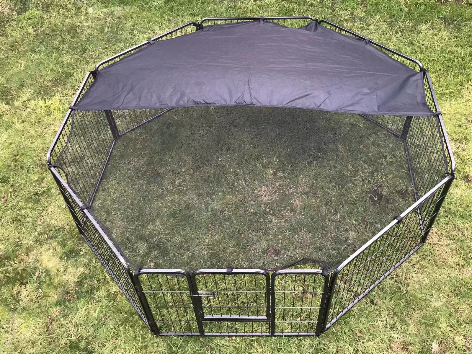 YES4PETS 60 cm Heavy Duty Pet Dog Puppy Cat Rabbit Exercise Playpen Fence With Cover V278-HPL60-BK-COVER