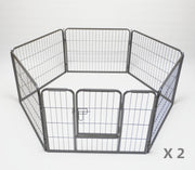 YES4PETS 2 X 6 Panel 60 cm Heavy Duty Pet Dog Puppy Cat Rabbit Exercise Playpen Fence V278-HPL60-W-HPL60-4-B-DOOR