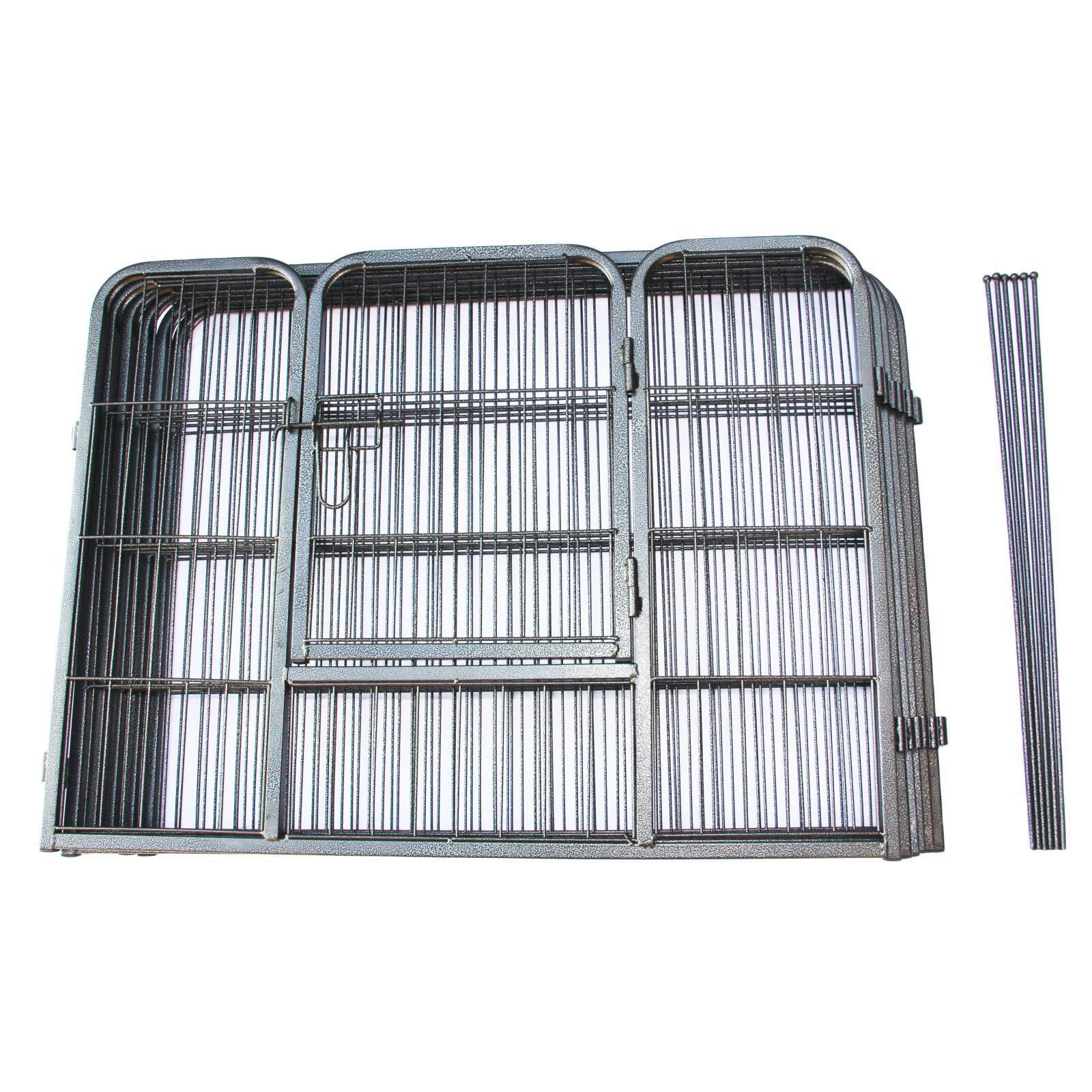 YES4PETS 2 X 6 Panel 60 cm Heavy Duty Pet Dog Puppy Cat Rabbit Exercise Playpen Fence V278-HPL60-W-HPL60-4-B-DOOR