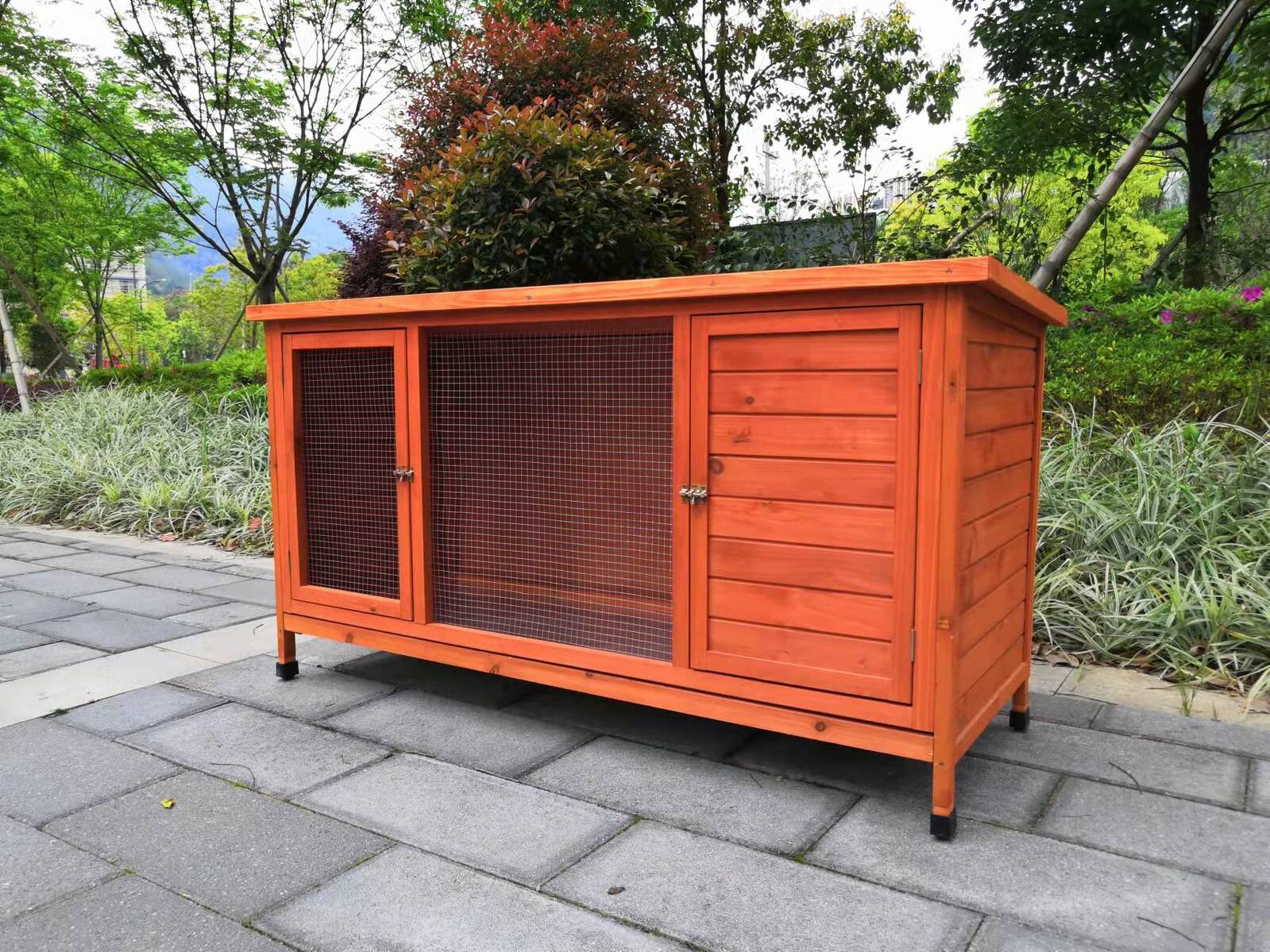 YES4PETS XXL Rabbit Hutch Guinea Pig Cage , Ferret cage Chicken Coop W Pull Out Tray 150x60x75 cm V278-HUTCH-001