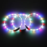 YES4PETS Small 40CM LED Dog Collar USB Rechargeable Night Glow Flashing Light Up Safety Pet Collars V278-LED-COLLAR-S-40