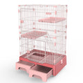 YES4PETS 134 cm Pink Pet 3 Level Cat Cage House With Litter Tray And Storage Box V278-MC-2-2-PINK