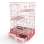 YES4PETS 134 cm Pink Pet 3 Level Cat Cage House With Litter Tray And Storage Box V278-MC-2-2-PINK