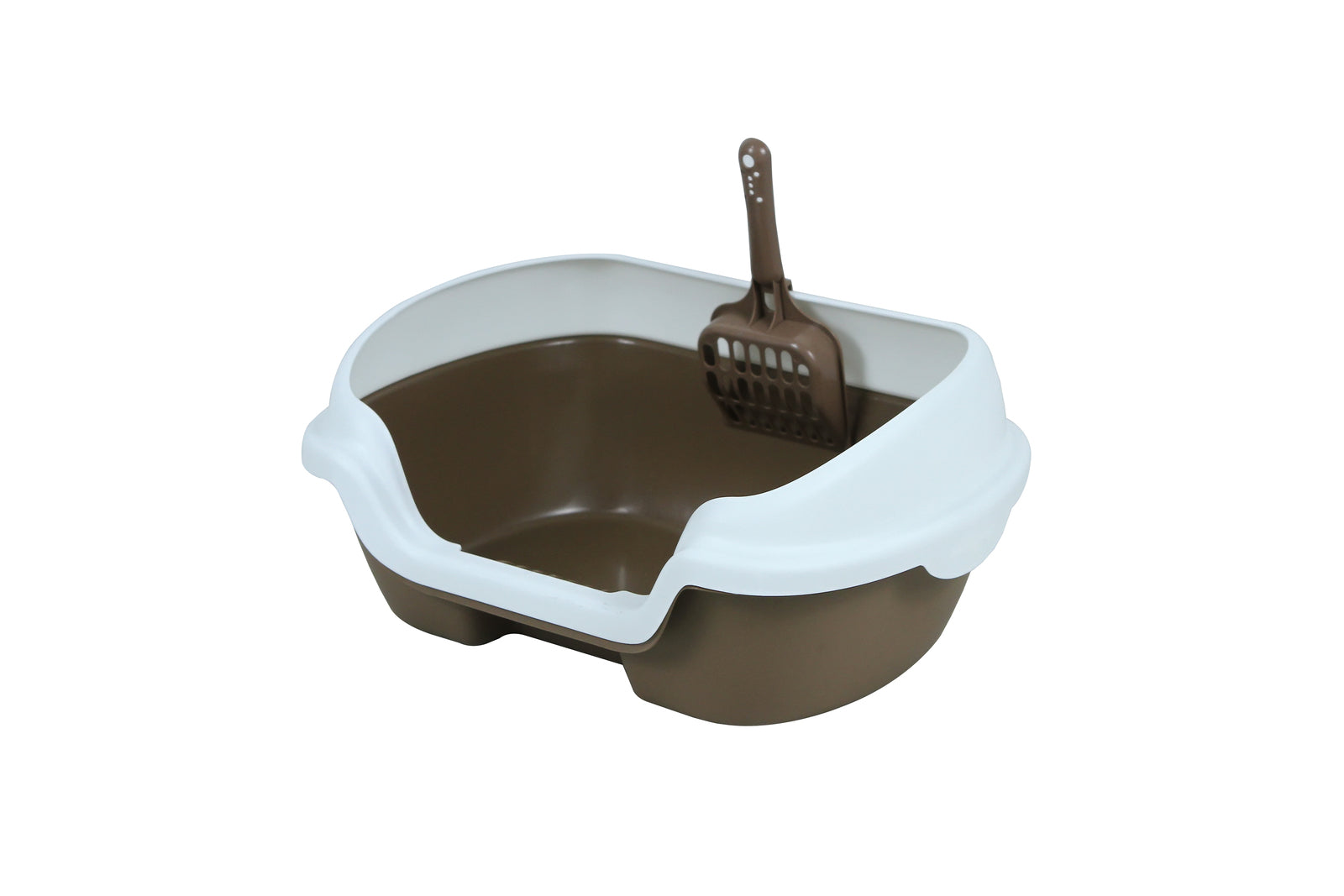 YES4PETS Small Portable Cat Kitten Rabbit Toilet Litter Box Tray with Scoop Brown V278-MSP-0001-BROWN