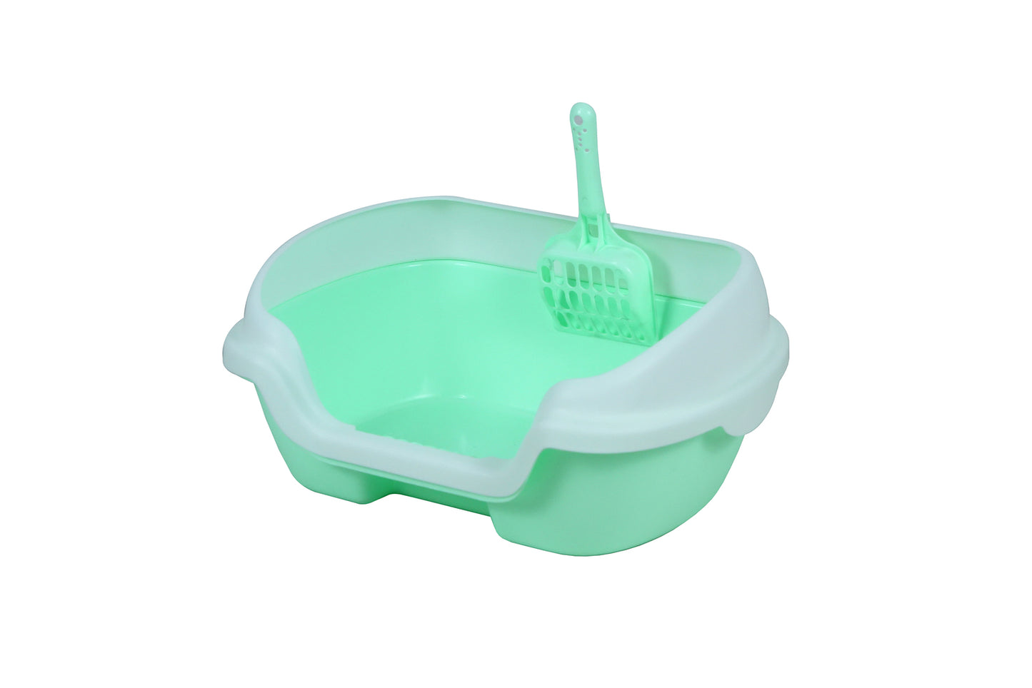 YES4PETS Small Portable Cat Kitten Rabbit Toilet Litter Box Tray with Scoop Green V278-MSP-0001-GREEN