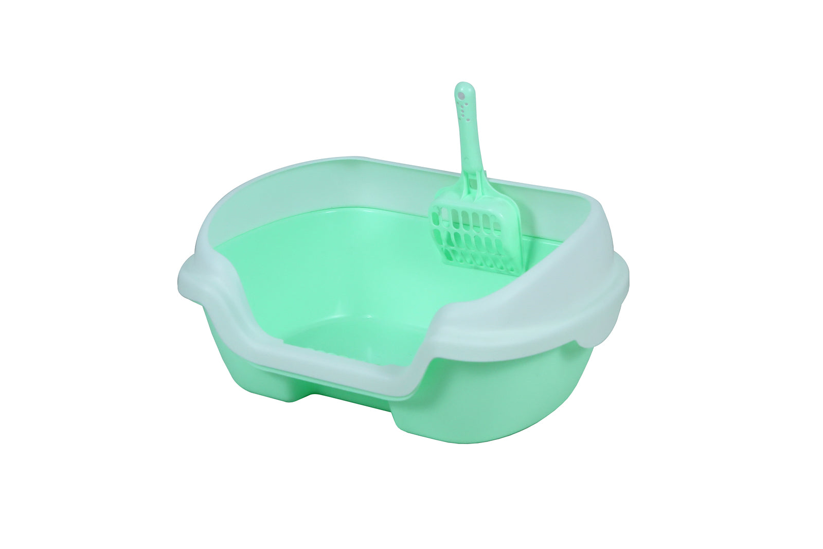 YES4PETS Small Portable Cat Kitten Rabbit Toilet Litter Box Tray with Scoop Green V278-MSP-0001-GREEN