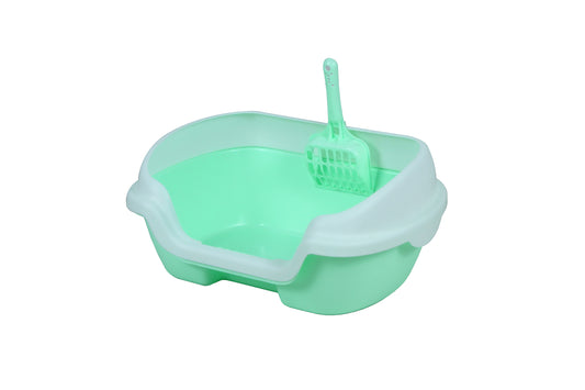 YES4PETS Small Portable Cat Kitten Rabbit Toilet Litter Box Tray with Scoop Green V278-MSP-0001-GREEN