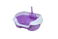 YES4PETS Small Portable Cat Kitten Rabbit Toilet Litter Box Tray with Scoop Purple V278-MSP-0001-PURPLE