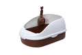 YES4PETS Medium Portable Cat Toilet Litter Box Tray with Scoop Brown V278-MSP-0002-BROWN
