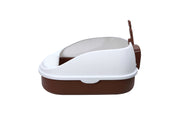 YES4PETS Medium Portable Cat Toilet Litter Box Tray with Scoop Brown V278-MSP-0002-BROWN
