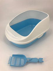 YES4PETS Large Deep Cat Toilet Litter Box Tray High Wall with Scoop Blue V278-MSP-0003-BLUE