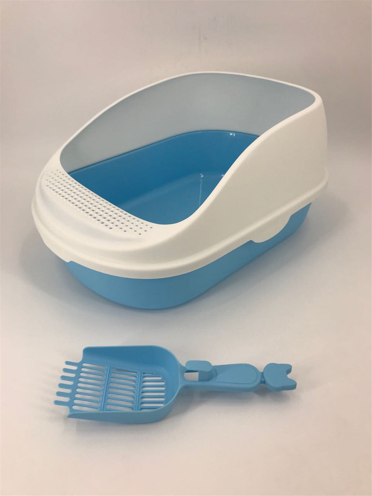 YES4PETS Large Deep Cat Toilet Litter Box Tray High Wall with Scoop Blue V278-MSP-0003-BLUE