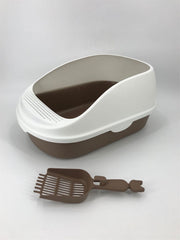 YES4PETS Large Deep Portable Cat Toilet Litter Box Tray with Scoop Brown V278-MSP-0003-BROWN