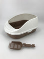 YES4PETS Large Deep Portable Cat Toilet Litter Box Tray with Scoop Brown V278-MSP-0003-BROWN