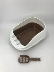 YES4PETS Large Deep Portable Cat Toilet Litter Box Tray with Scoop Brown V278-MSP-0003-BROWN