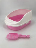 YES4PETS Large Deep Cat Toilet Litter Box Tray High Wall with Scoop Pink V278-MSP-0003-PINK