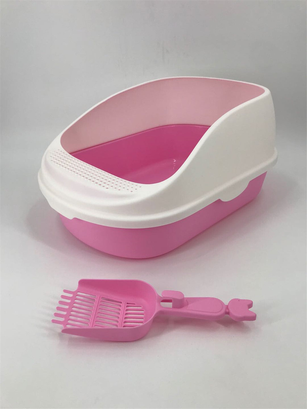 YES4PETS Large Deep Cat Toilet Litter Box Tray High Wall with Scoop Pink V278-MSP-0003-PINK