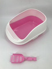 YES4PETS Large Deep Cat Toilet Litter Box Tray High Wall with Scoop Pink V278-MSP-0003-PINK