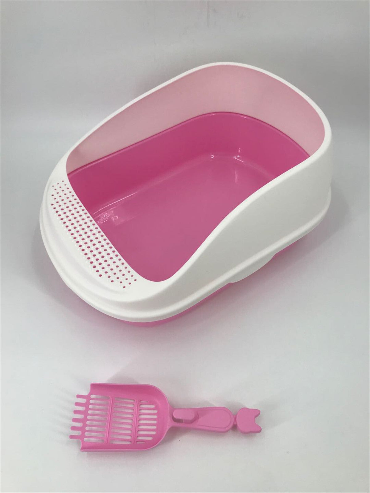 YES4PETS Large Deep Cat Toilet Litter Box Tray High Wall with Scoop Pink V278-MSP-0003-PINK
