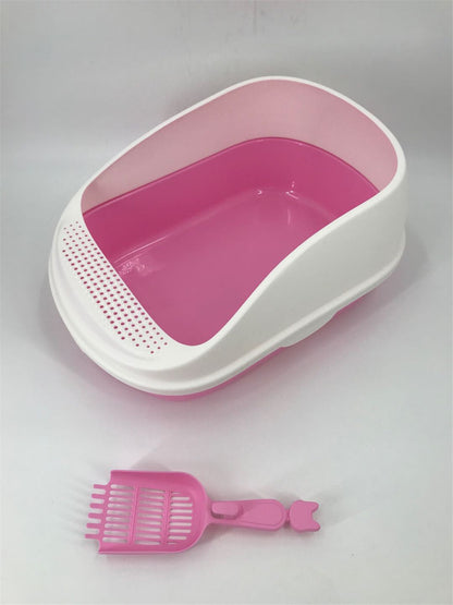 YES4PETS Large Deep Cat Toilet Litter Box Tray High Wall with Scoop Pink V278-MSP-0003-PINK