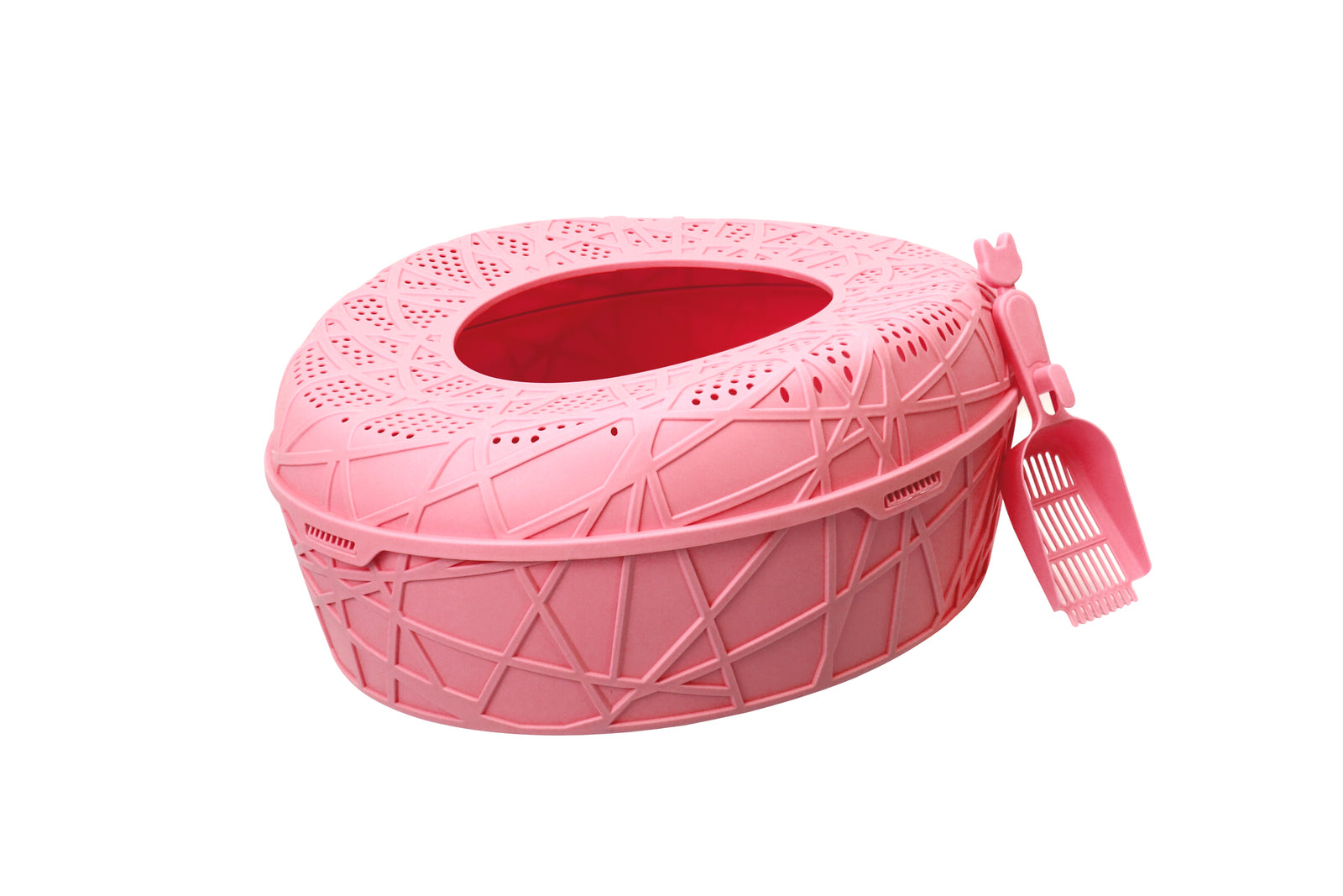 YES4PETS XL Portable Cat Toilet Litter Box Tray House with Scoop Red V278-MSP-0005-RED
