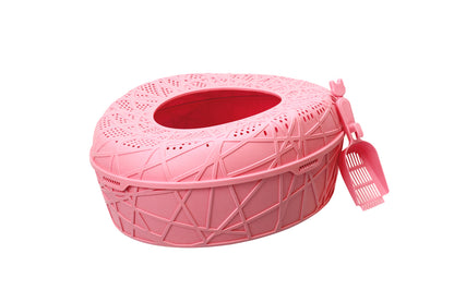 YES4PETS XL Portable Cat Toilet Litter Box Tray House with Scoop Red V278-MSP-0005-RED