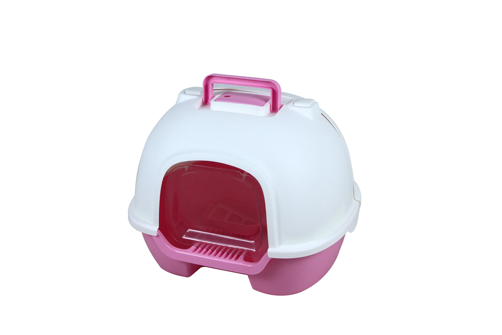 YES4PETS Portable Hooded Cat Toilet Litter Box Tray House with Handle, Scoop and Charcoal Filter Pink V278-MSP-0006-PINK