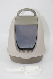 YES4PETS Cat Toilet Litter Box Portable Hooded Tray House with Scoop and Handle Brown V278-MSP-0007-BROWN