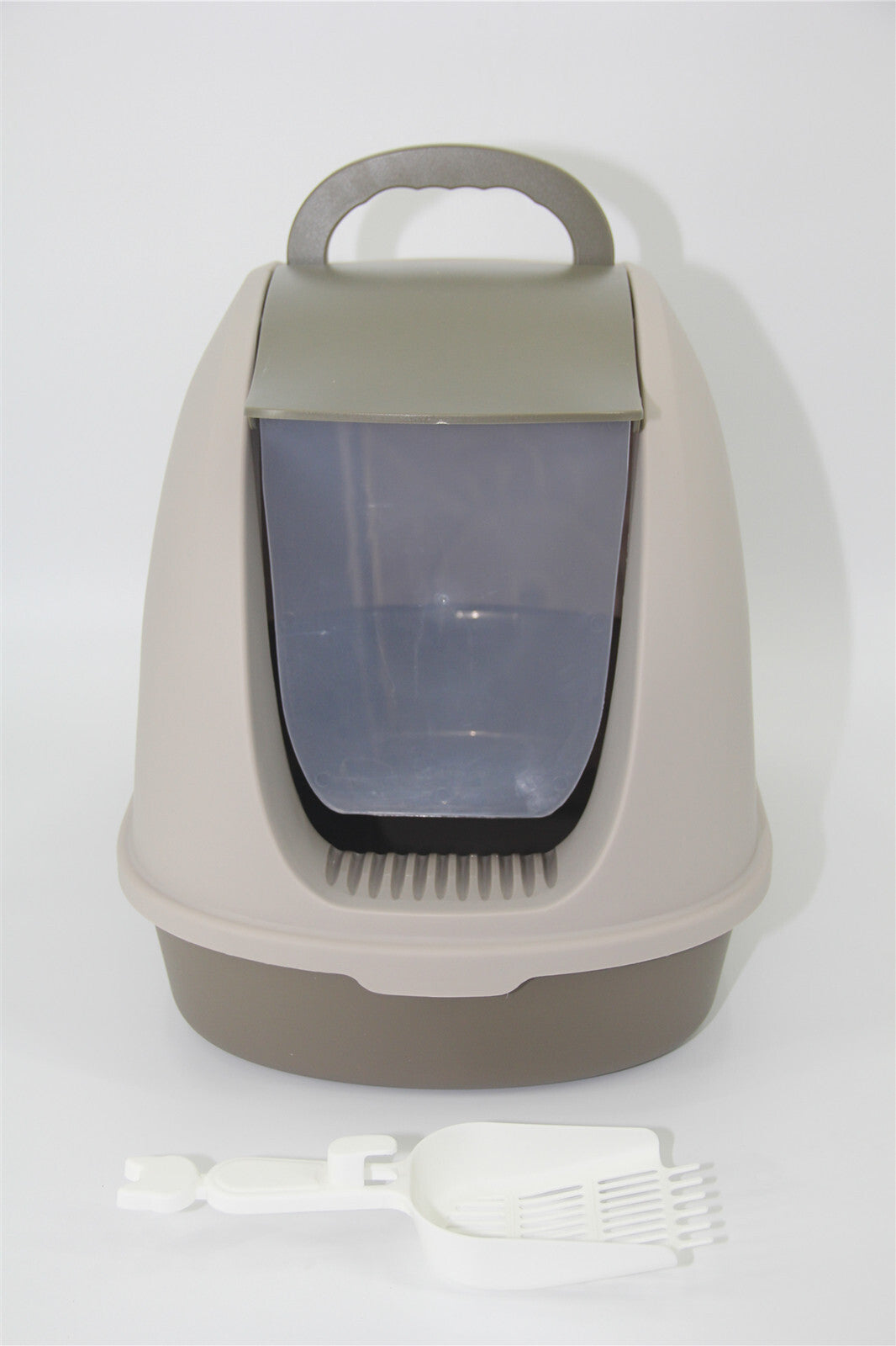 YES4PETS Cat Toilet Litter Box Portable Hooded Tray House with Scoop and Handle Brown V278-MSP-0007-BROWN