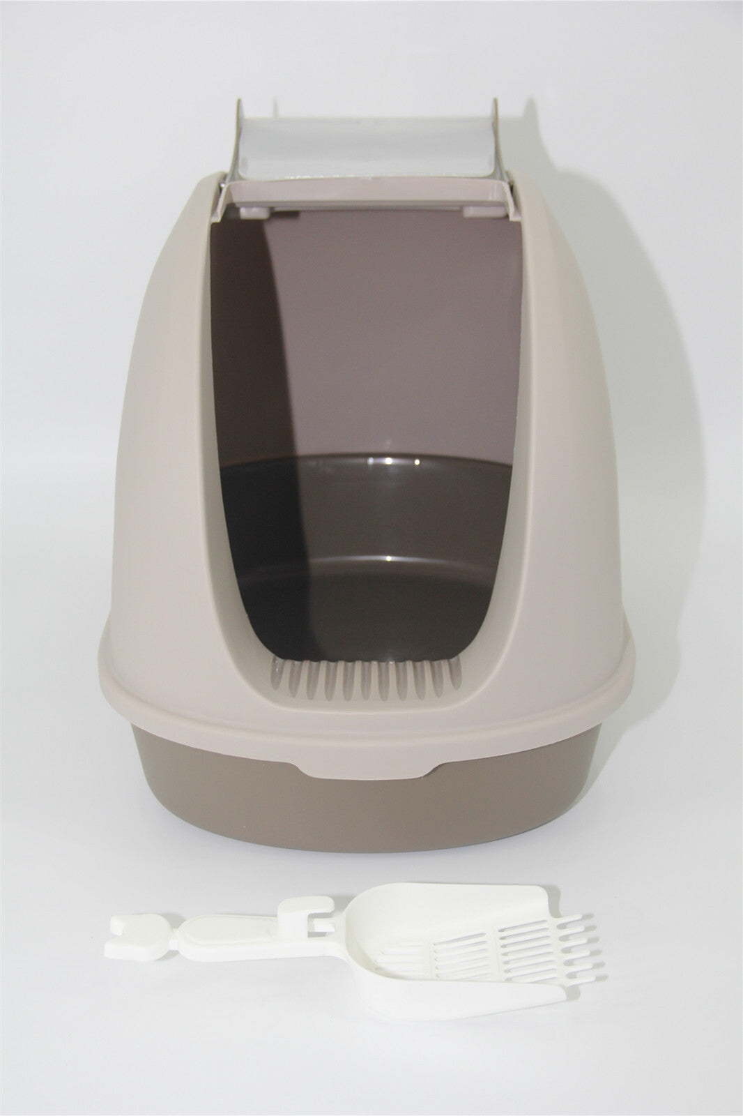 YES4PETS Cat Toilet Litter Box Portable Hooded Tray House with Scoop and Handle Brown V278-MSP-0007-BROWN