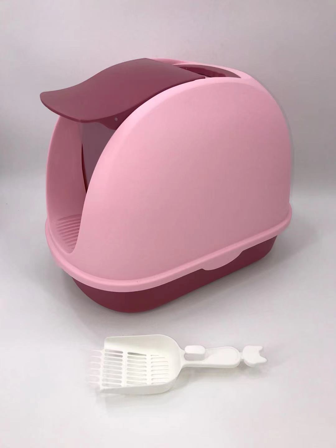 YES4PETS Portable Hooded Cat Toilet Litter Box Tray House with Handle and Scoop Pink V278-MSP-0007-PINK