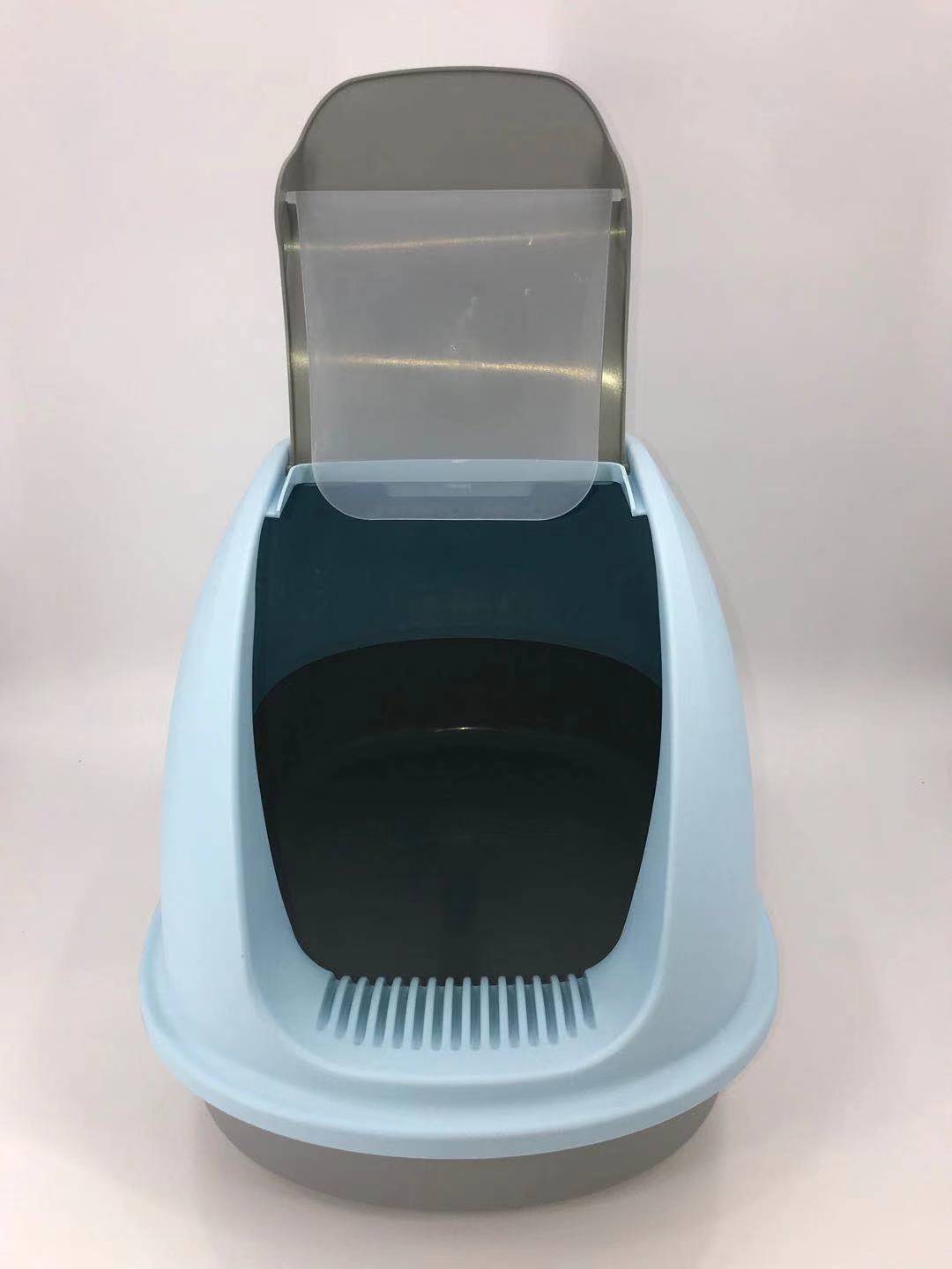YES4PETS XL Portable Hooded Cat Toilet Litter Box Tray House w Charcoal Filter and Scoop Blue V278-MSP-0008-BLUE