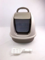 YES4PETS XL Portable Hooded Cat Toilet Litter Box Tray House w Charcoal Filter and Scoop Brown V278-MSP-0008-BROWN