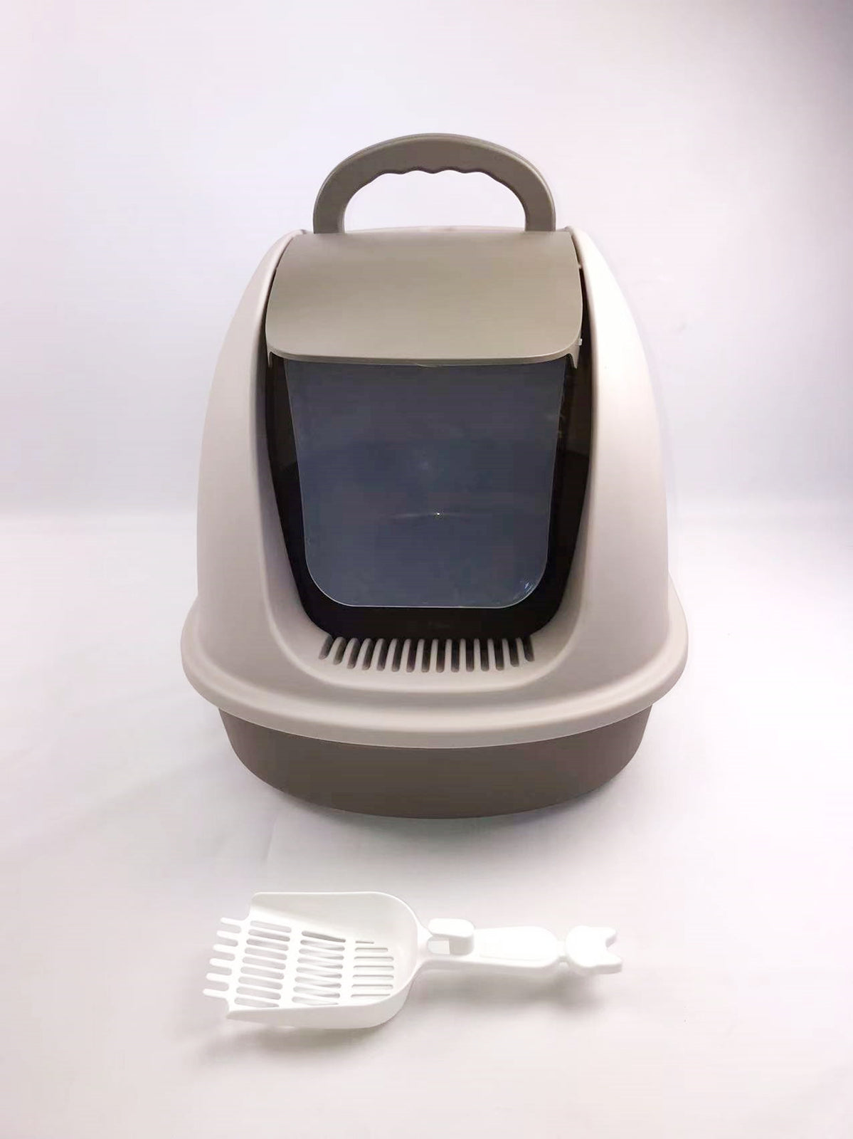 YES4PETS XL Portable Hooded Cat Toilet Litter Box Tray House w Charcoal Filter and Scoop Brown V278-MSP-0008-BROWN