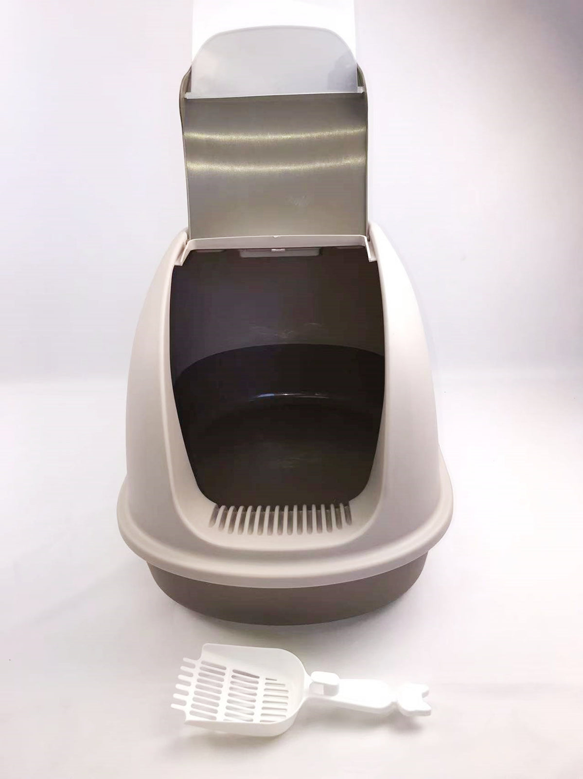 YES4PETS XL Portable Hooded Cat Toilet Litter Box Tray House w Charcoal Filter and Scoop Brown V278-MSP-0008-BROWN