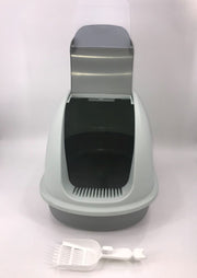 YES4PETS XL Portable Hooded Cat Toilet Litter Box Tray House w Charcoal Filter and Scoop Grey V278-MSP-0008-GREY