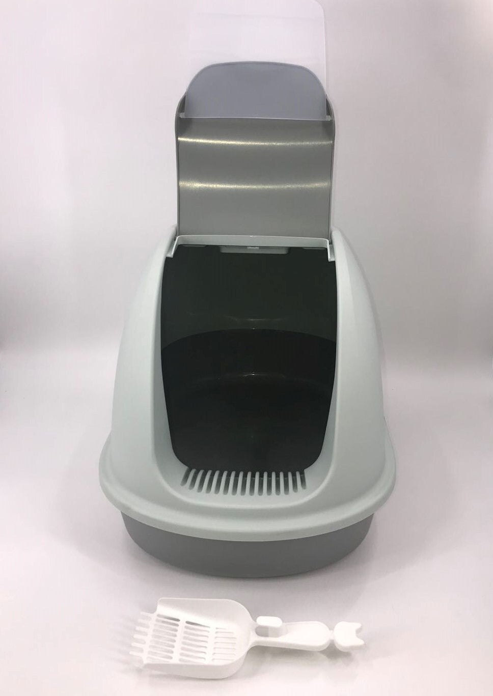 YES4PETS XL Portable Hooded Cat Toilet Litter Box Tray House w Charcoal Filter and Scoop Grey V278-MSP-0008-GREY