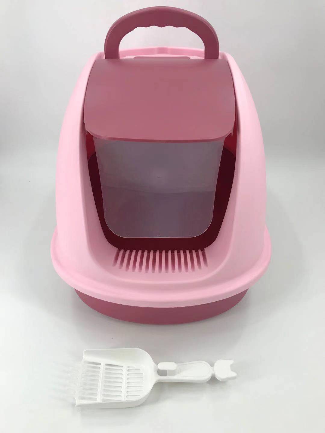 YES4PETS XL Portable Hooded Cat Toilet Litter Box Tray House with Charcoal Filter and Scoop Pink V278-MSP-0008-PINK