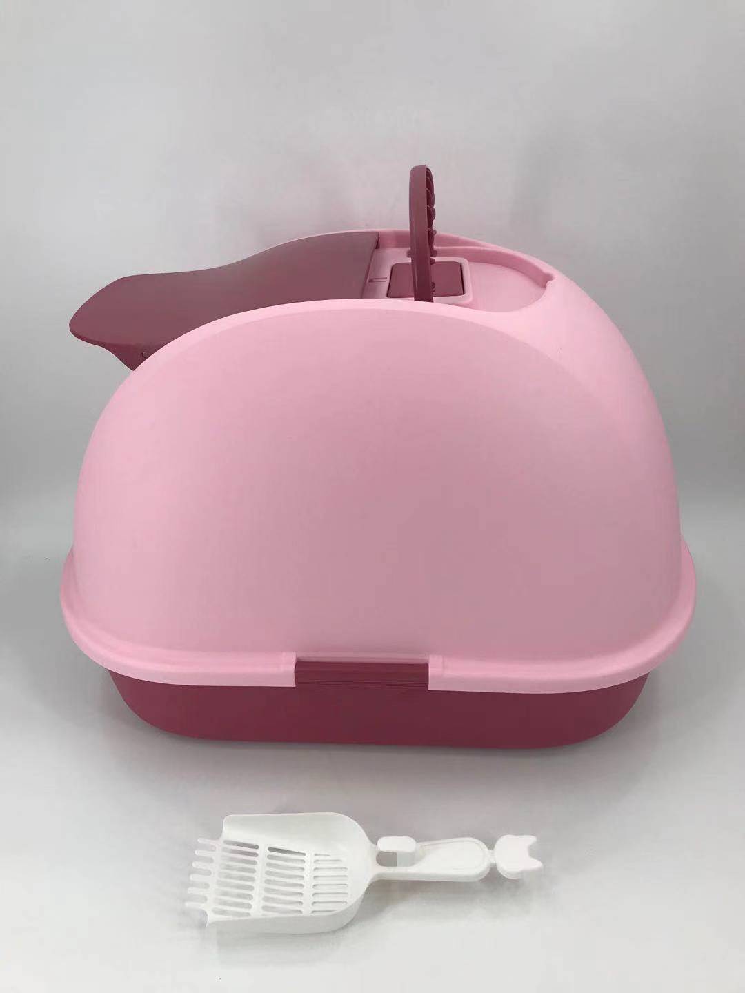 YES4PETS XL Portable Hooded Cat Toilet Litter Box Tray House with Charcoal Filter and Scoop Pink V278-MSP-0008-PINK