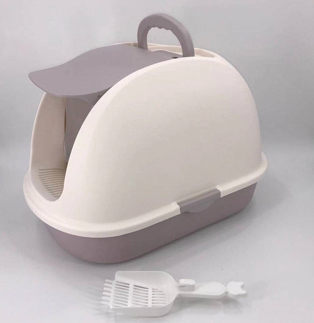 YES4PETS XL Portable Hooded Cat Toilet Litter Box Tray House w Charcoal Filter and Scoop White V278-MSP-0008-WHITE