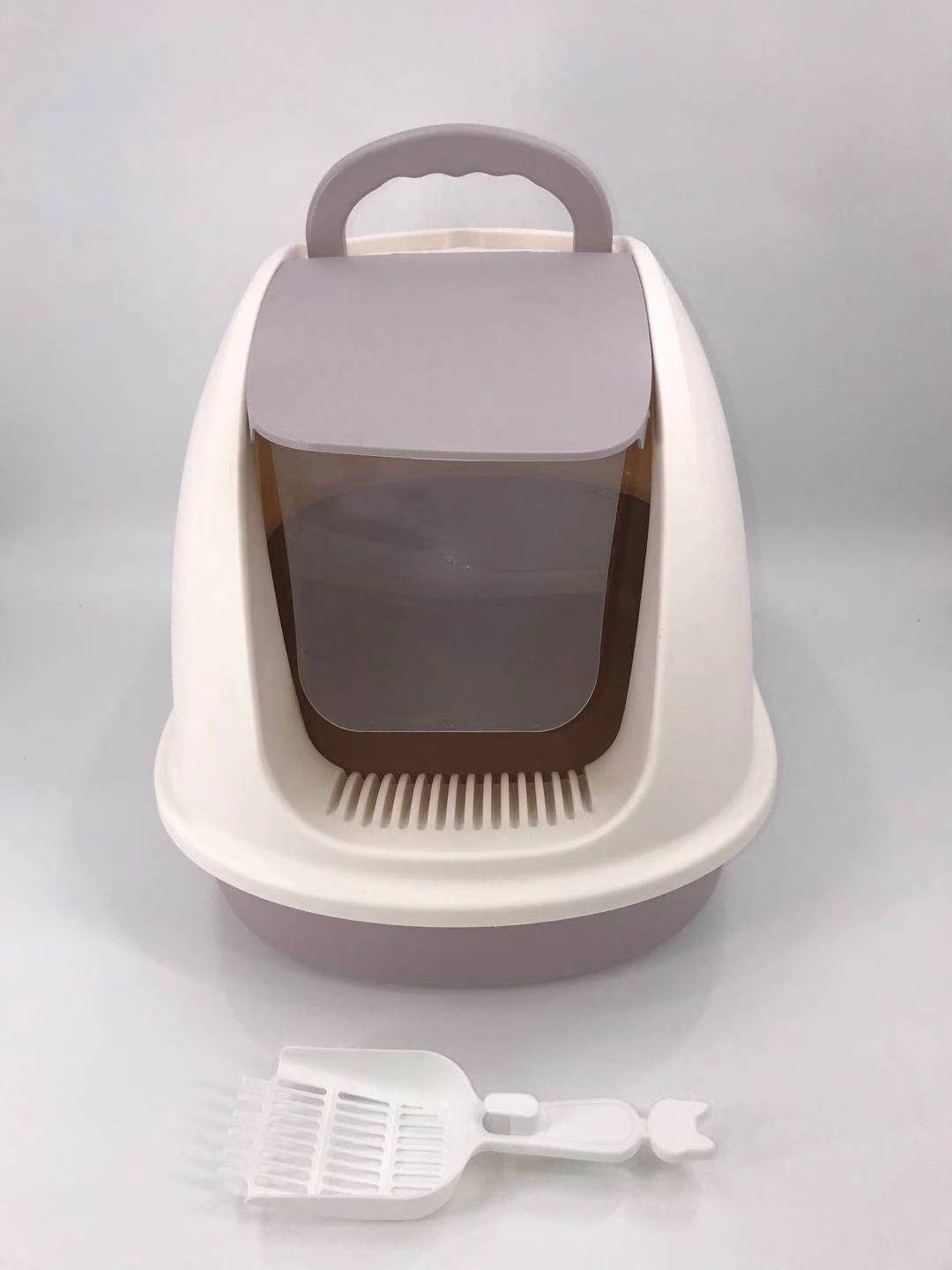 YES4PETS XL Portable Hooded Cat Toilet Litter Box Tray House w Charcoal Filter and Scoop White V278-MSP-0008-WHITE