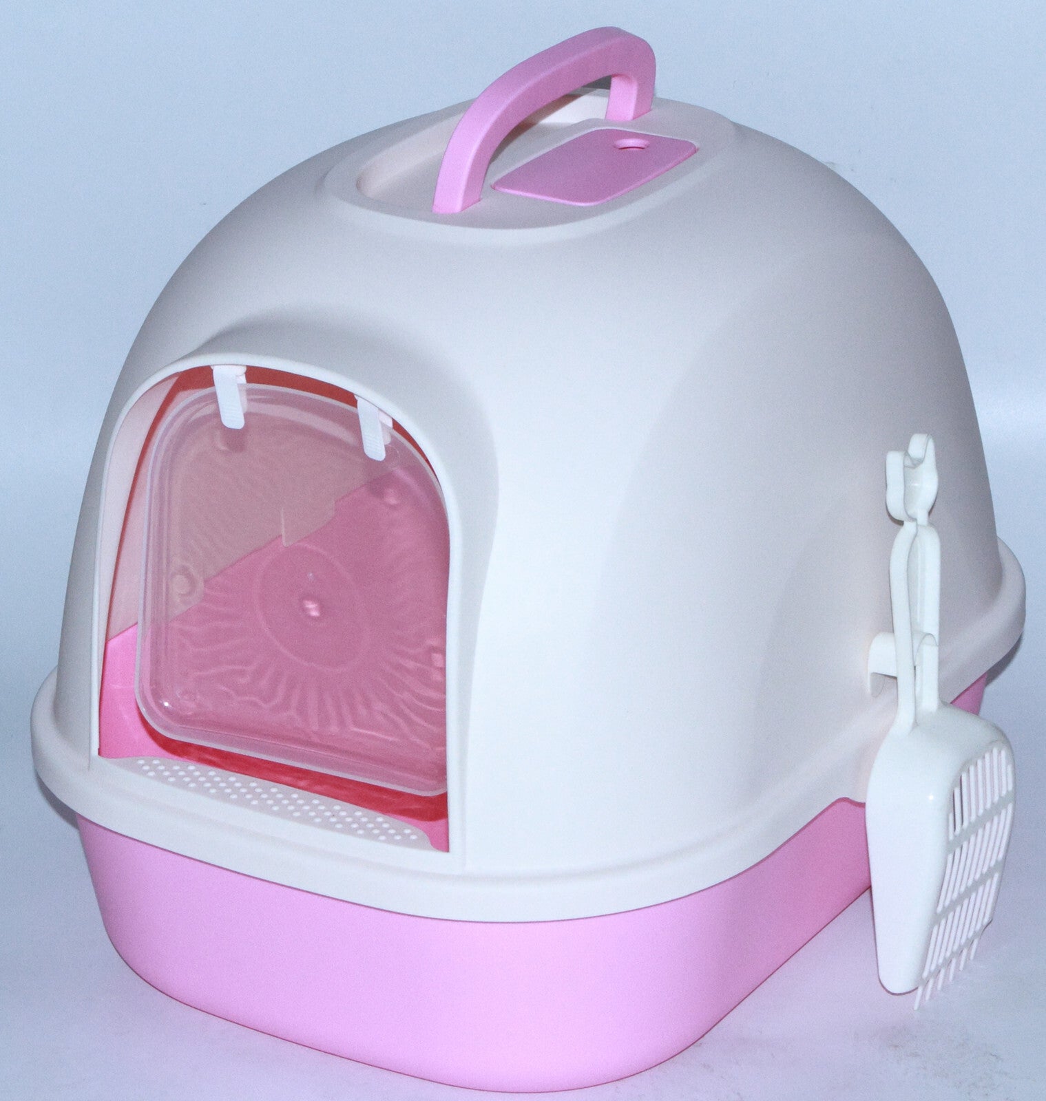 YES4PETS Portable Hooded Cat Toilet Litter Box Tray House with Handle and Scoop Pink V278-MSP-0009-PINK