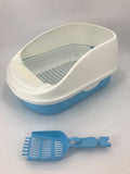 YES4PETS Large Portable Cat Toilet Litter Box Tray House with Scoop and Grid Tray Blue V278-MSP-004-BLUE-W-ZW-0001