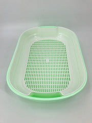 YES4PETS Large Portable Cat Toilet Litter Box Tray with Scoop and Grid Tray Green V278-MSP-004-GREEN-W-ZW-0001