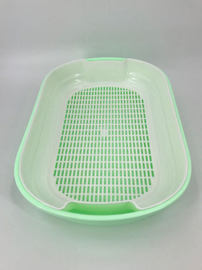 YES4PETS Large Portable Cat Toilet Litter Box Tray with Scoop and Grid Tray Green V278-MSP-004-GREEN-W-ZW-0001