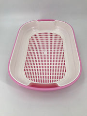 YES4PETS Large Portable Cat Toilet Litter Box Tray with Scoop and Grid Tray Pink V278-MSP-004-PINK-W-ZW-0001