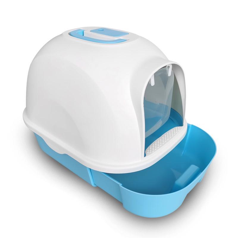 YES4PETS Large Hooded Cat Toilet Litter Box Tray House With Drawer and Scoop Blue V278-MSP-009T-BLUE