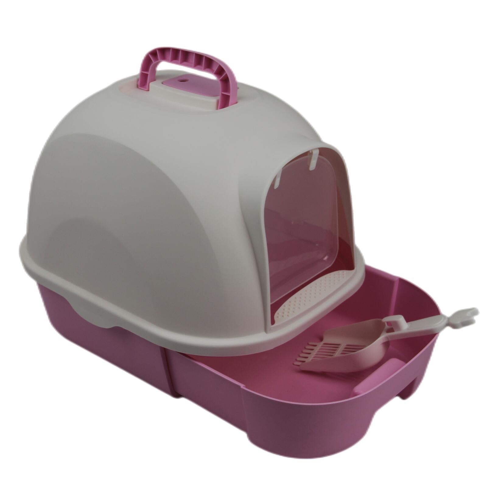 YES4PETS Large Hooded Cat Toilet Litter Box Tray House With Drawer and Scoop Pink V278-MSP-009T-PINK