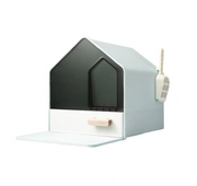 YES4PETS L Portable Hooded Cat Toilet Litter Box Tray House with Drawer and Scoop-Blue V278-MSP-104-BLUE